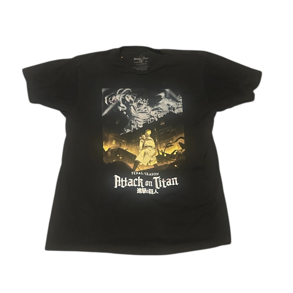 Attack on Titan Final Season Graphic Tee - Black with Gold Artwork